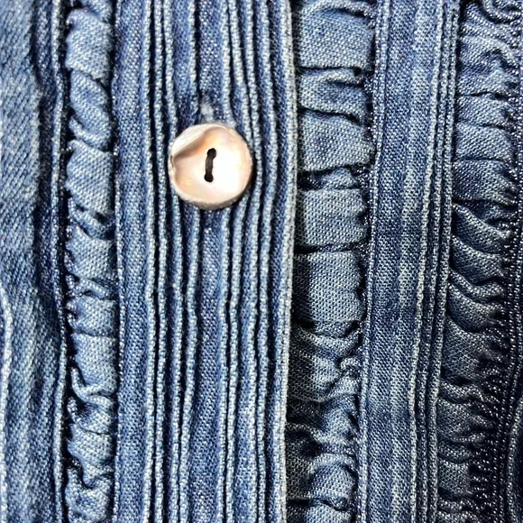 Vintage Blue Denim Cotton Button-Up Shirt Size XL Western‎ Equestrian Cowgirl - Picture 4 of 9
